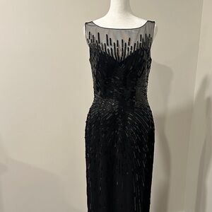 Vintage Jovani Black Sequin Maxi Dress